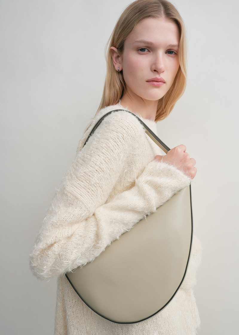 Leather scooped sling fawn 3