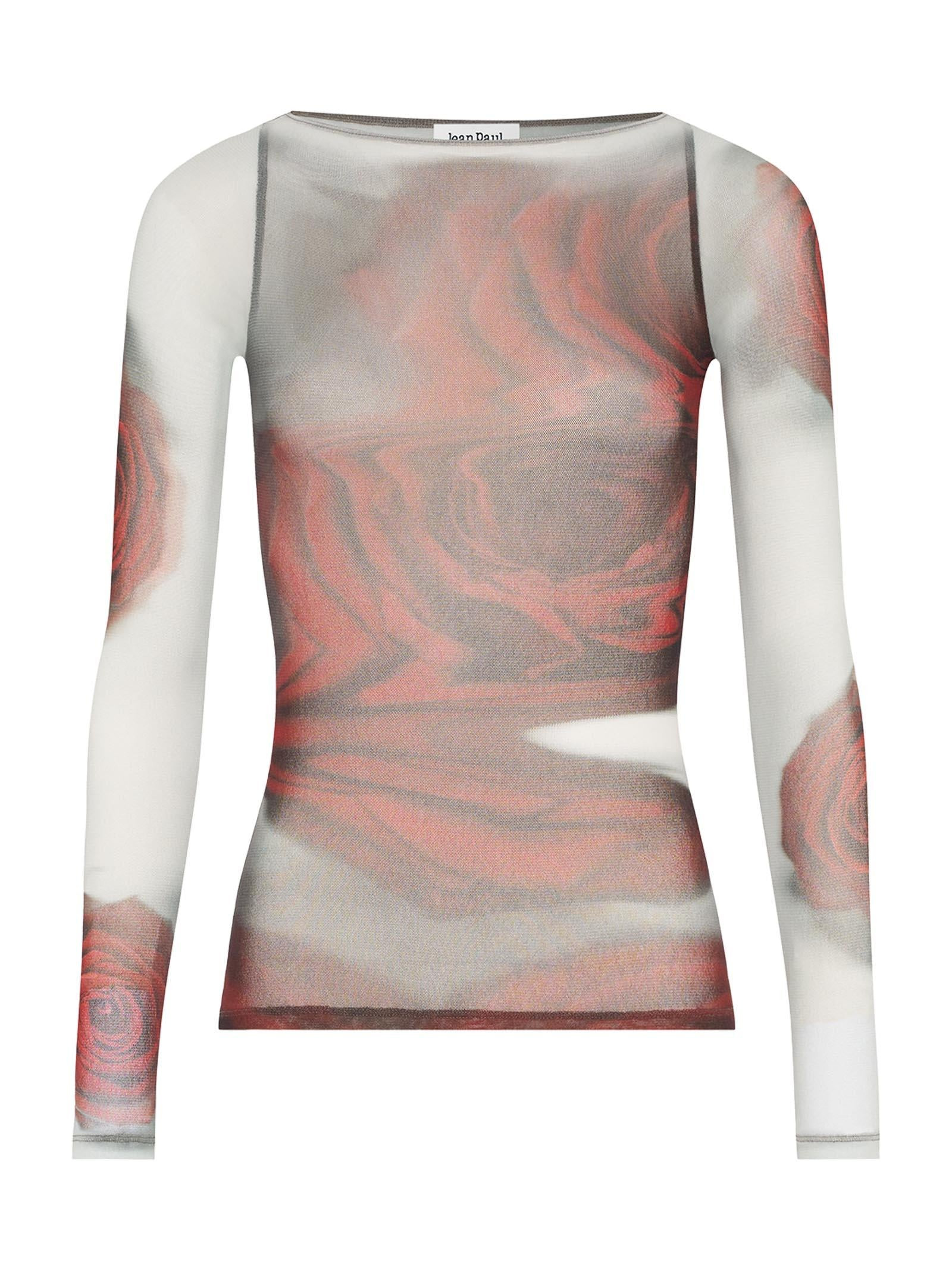 TOP THE RED BLURRY ROSES JEAN PAUL GAULTIER - 1