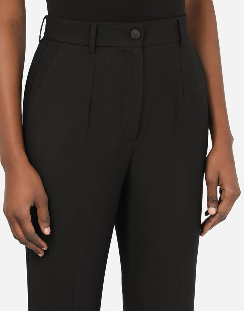 High-waisted floral jacquard pants 4