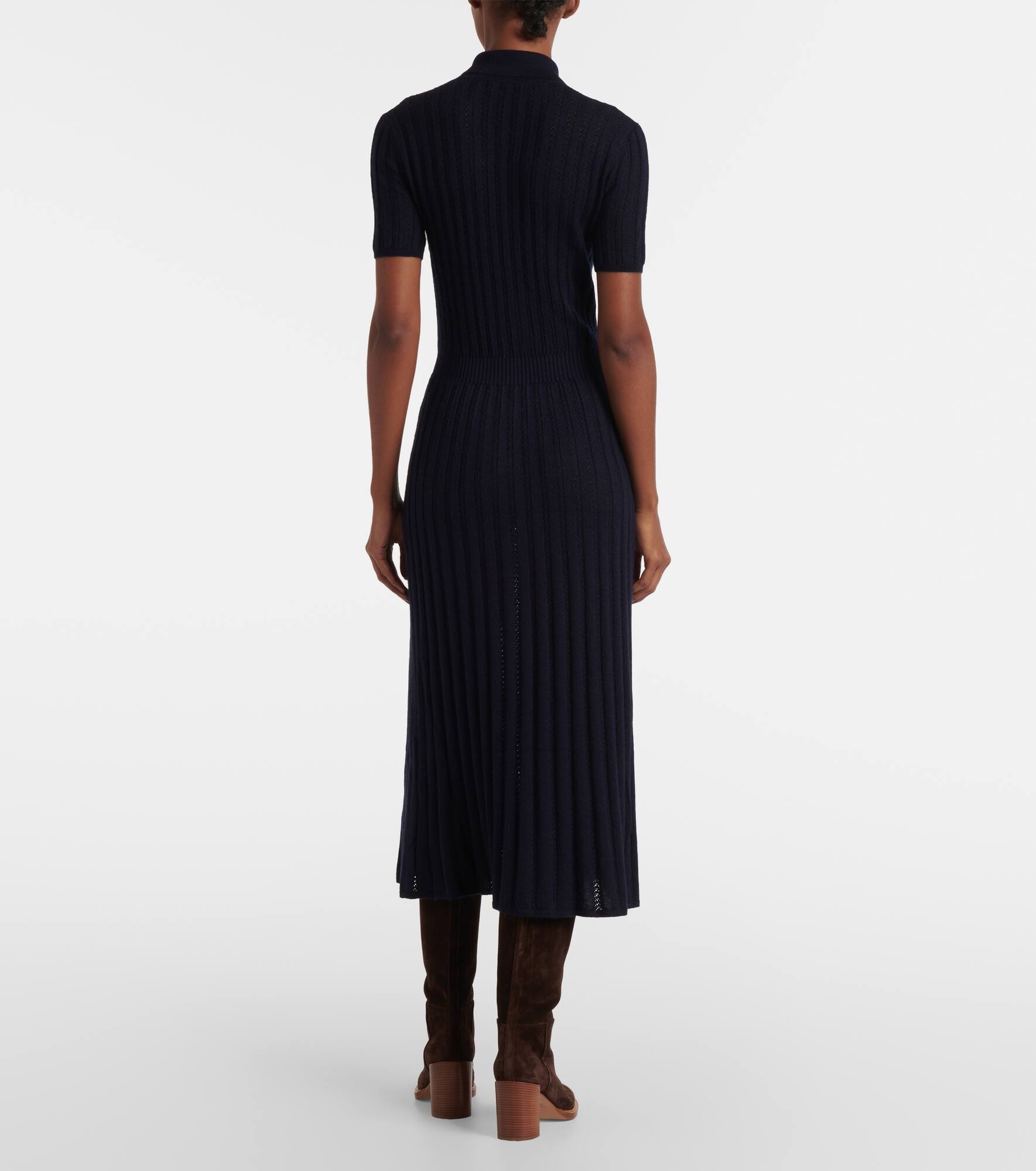 Elvis cashmere and silk shirt dress - 3