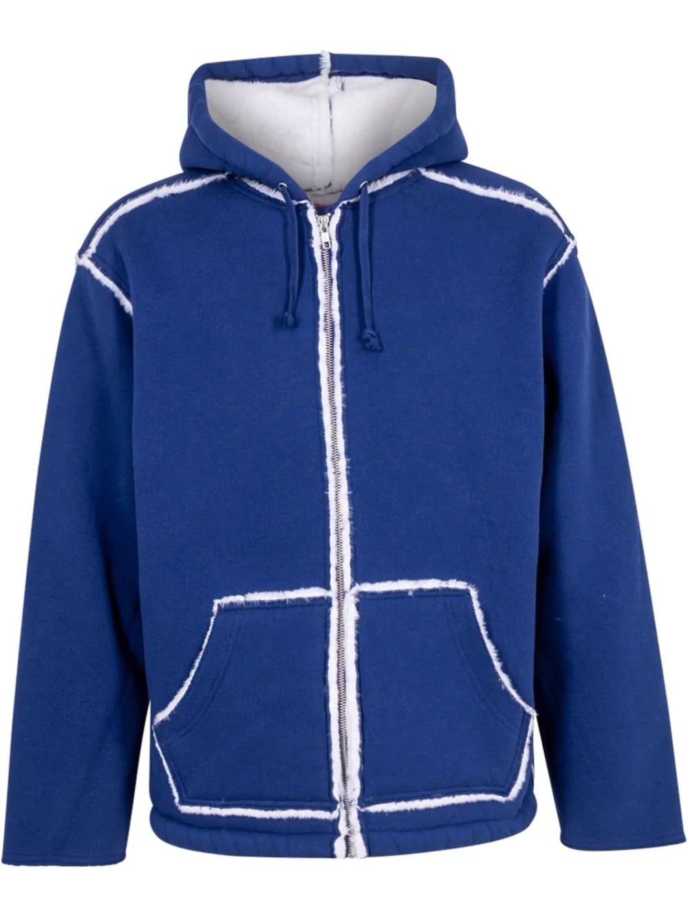 faux shearling hooded jacket - 1