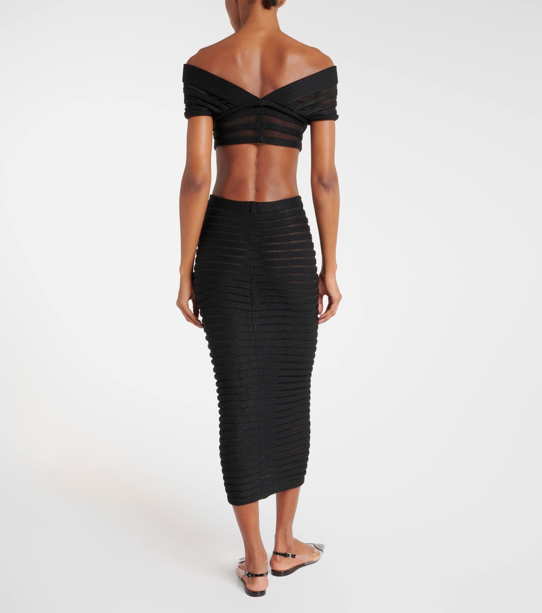 Skeleton knitted midi skirt - 3