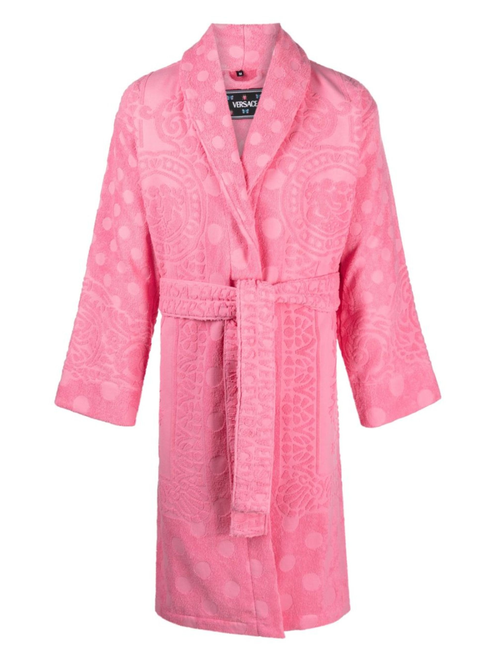 Pink Barocco Terry-Clotch Cotton Robe - 1