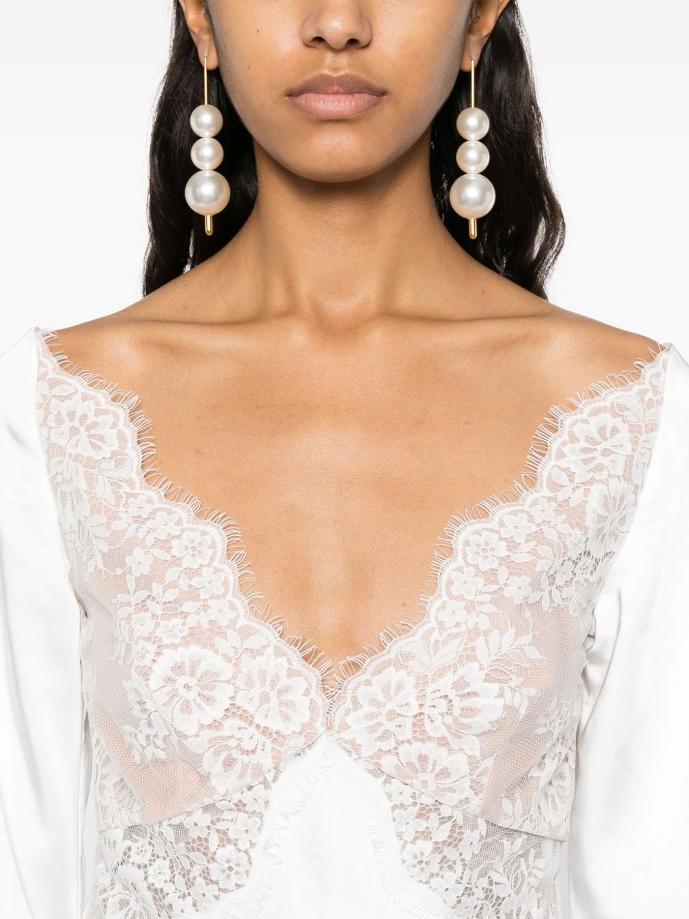 lace satin gown - 5