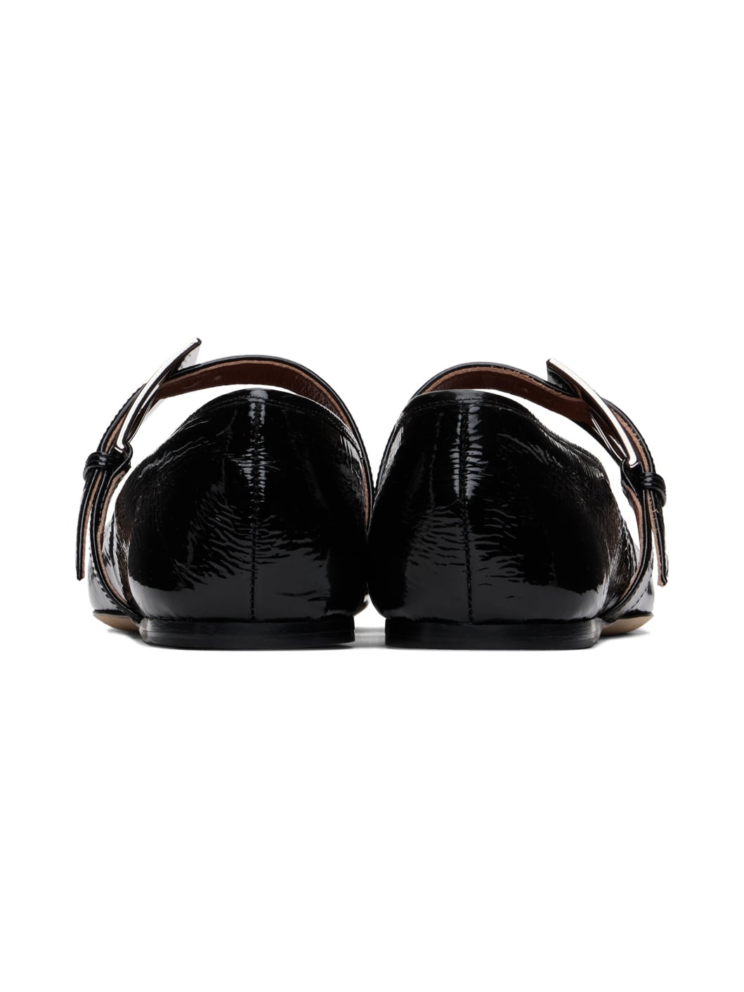 Black Sveva Buckle Ballerina Flats - 2