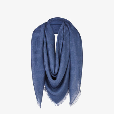 FENDI Blue cashmere and viscose shawl outlook