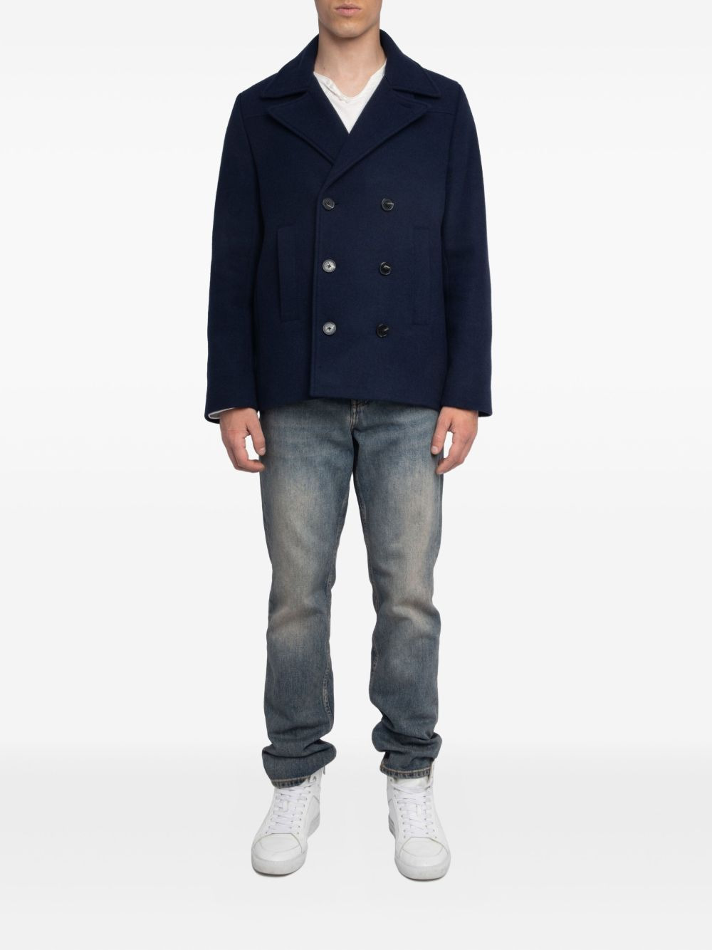 double-breasted peacoat - 2