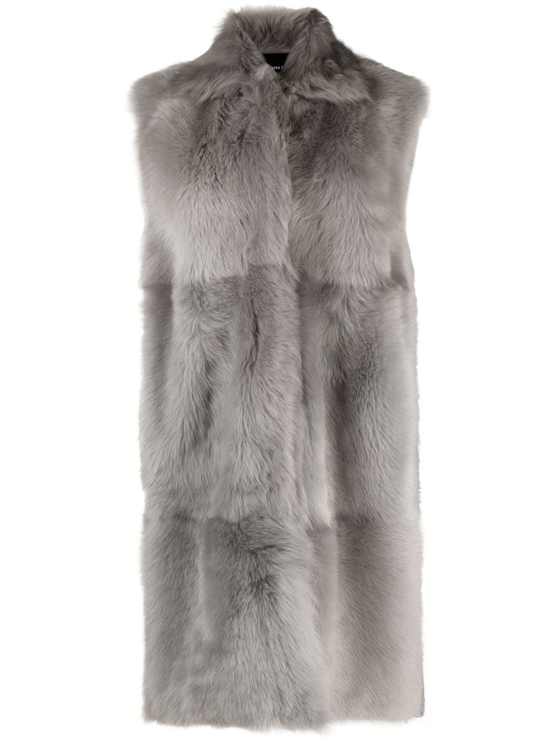 sleeveless faux-fur coat 1