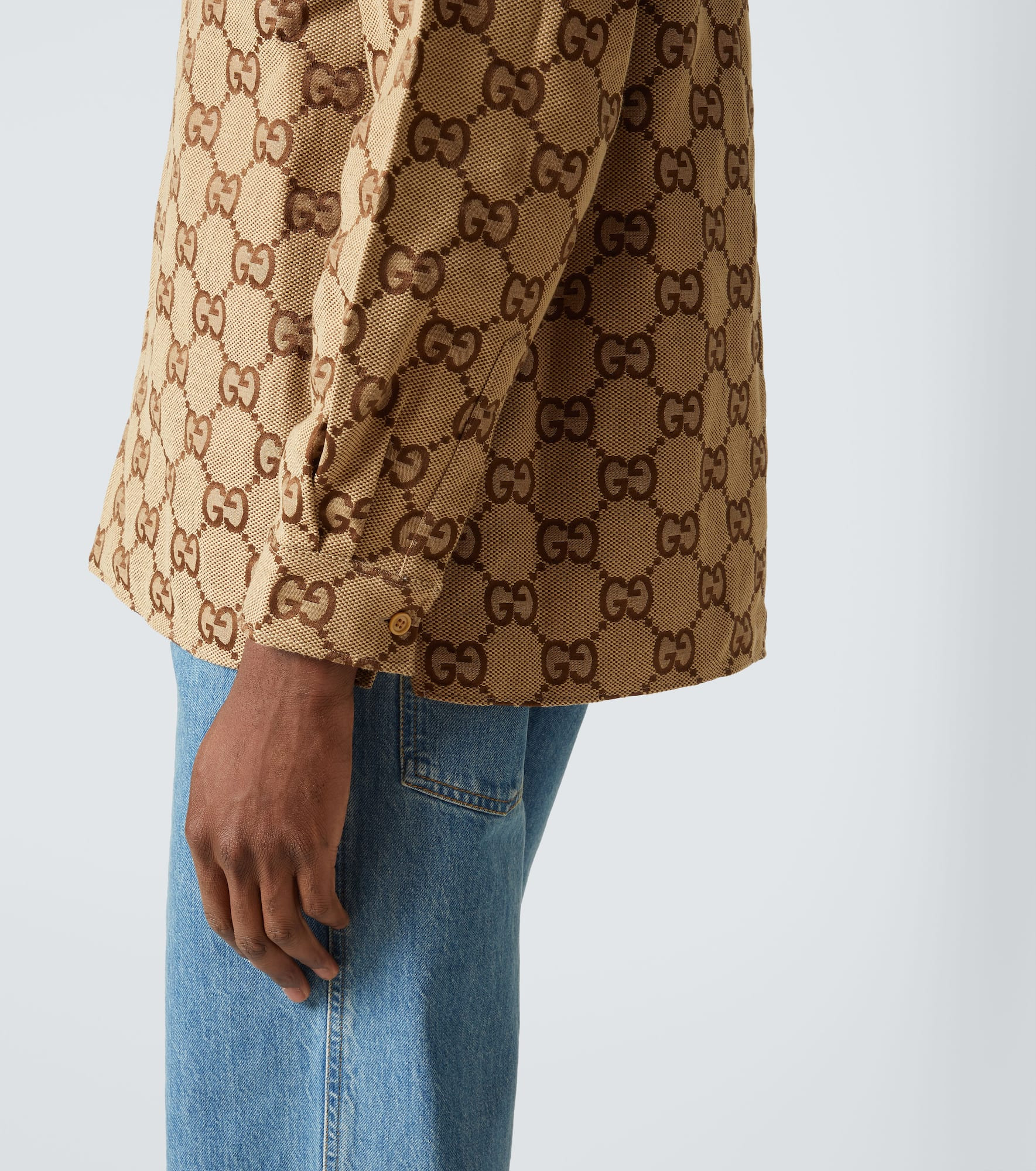 Maxi GG jacquard canvas shirt - 6
