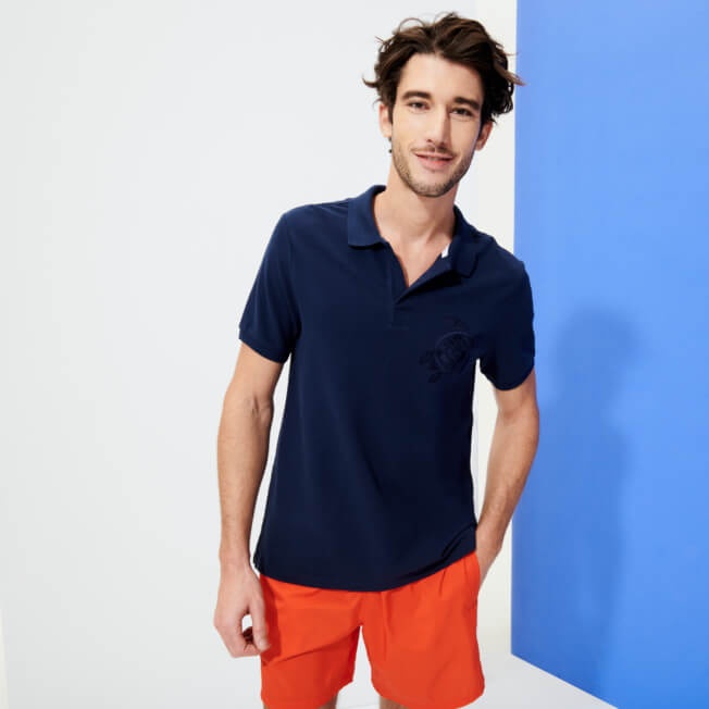 Men Cotton Pique Polo Shirt Solid - 3