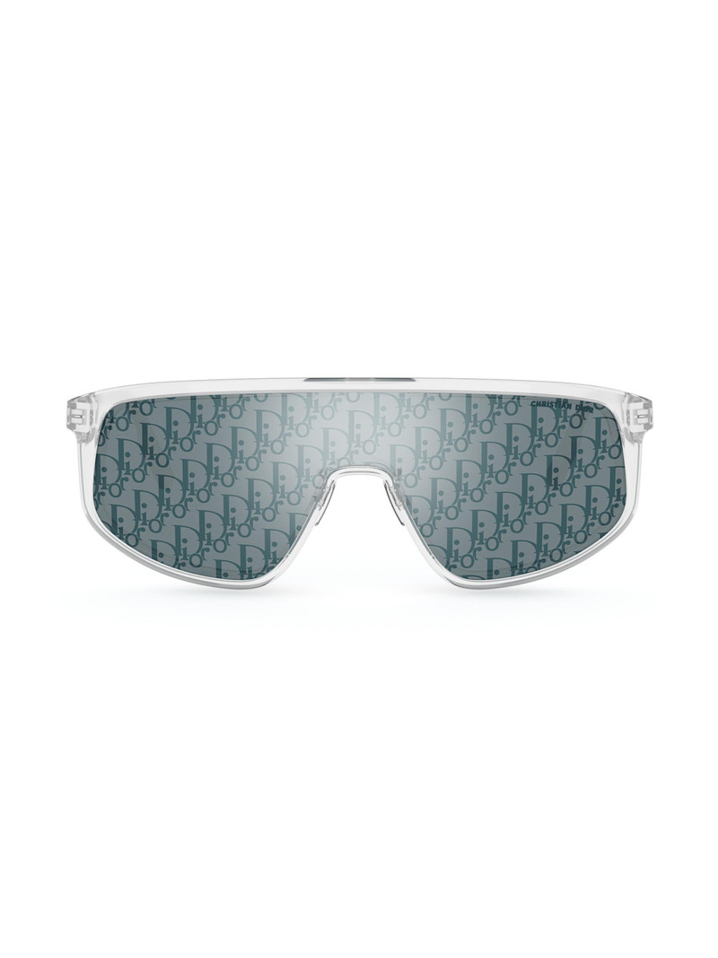 Men's DiorTag M1U 134MM Shield Sunglasses - Crystal Blue 1