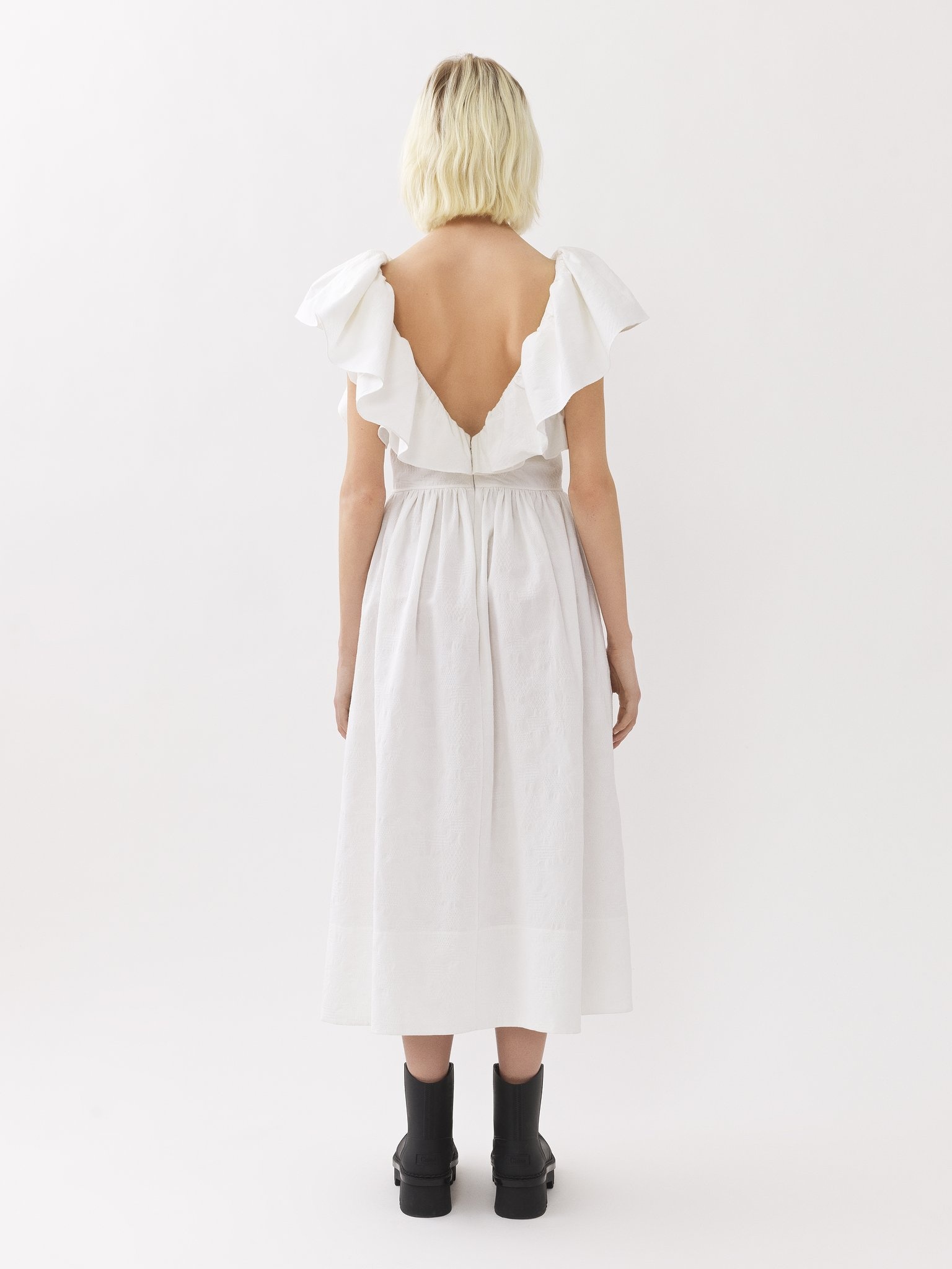V-NECK MIDI DRESS - 4