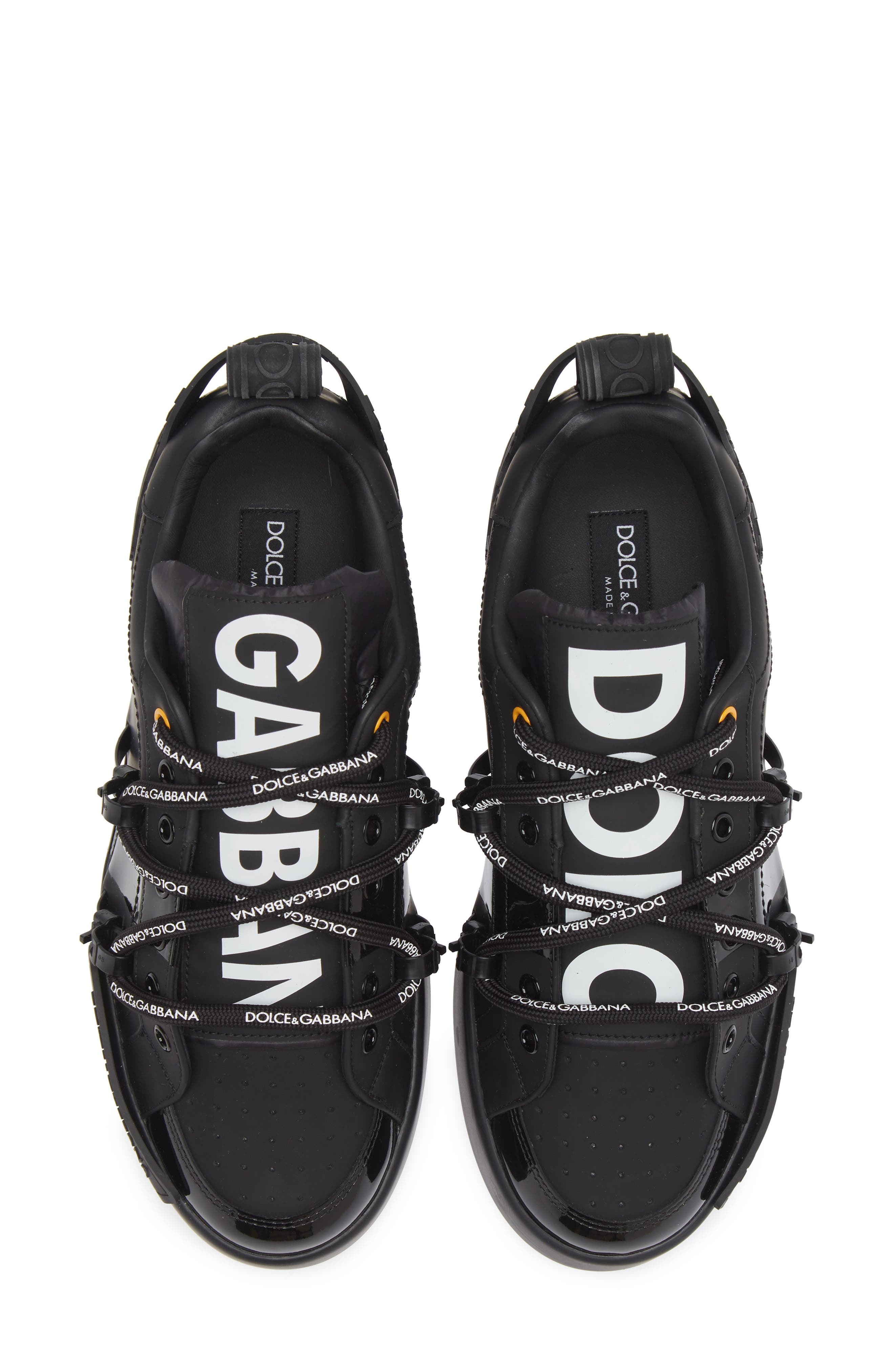 Dolce&Gabbana Portofino Leather Sneaker in Black at Nordstrom - 5