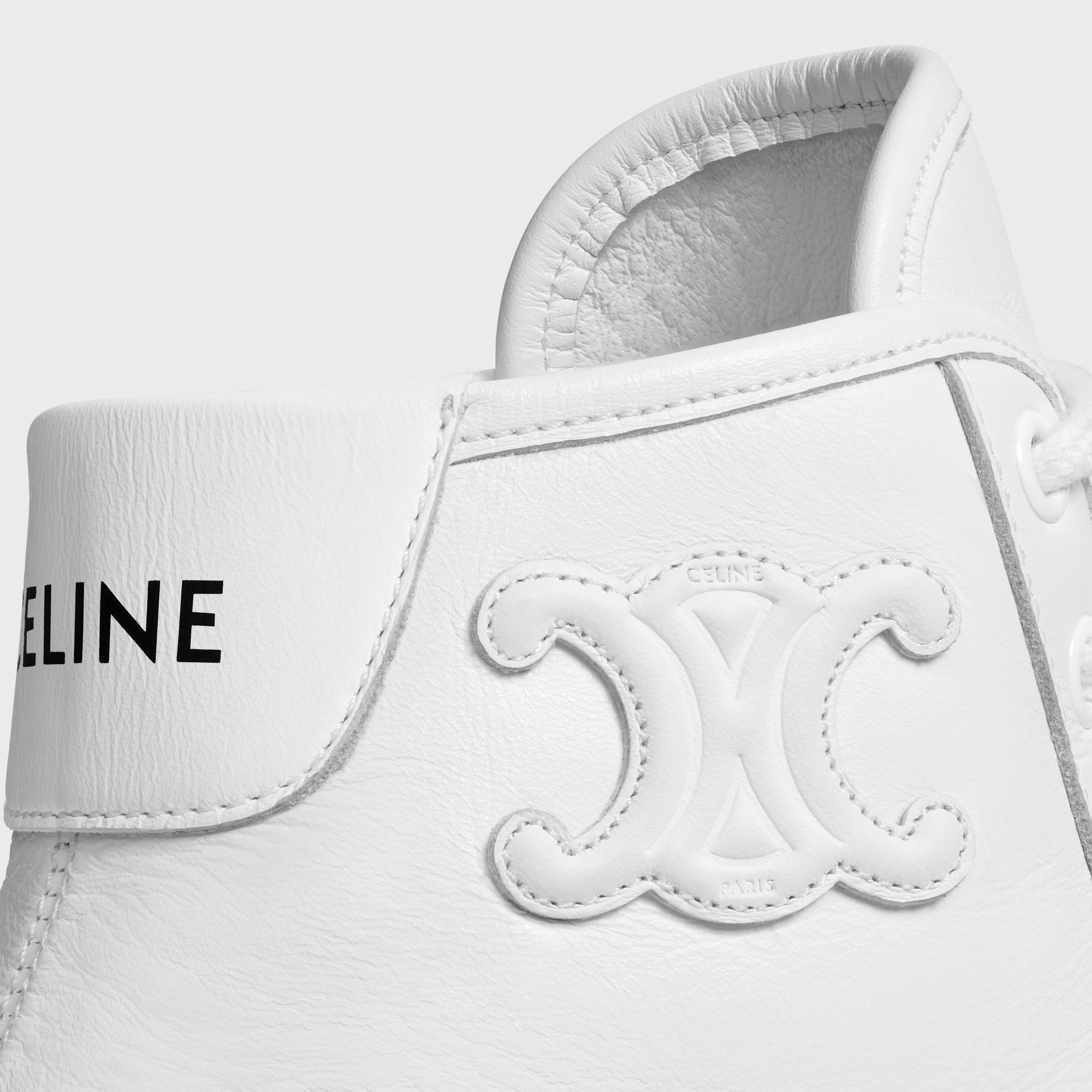 AS-02 MID LOW LACE-UP CELINE ALAN SNEAKERS WITH TRIOMPHE PATCH in CALFSKIN - 5