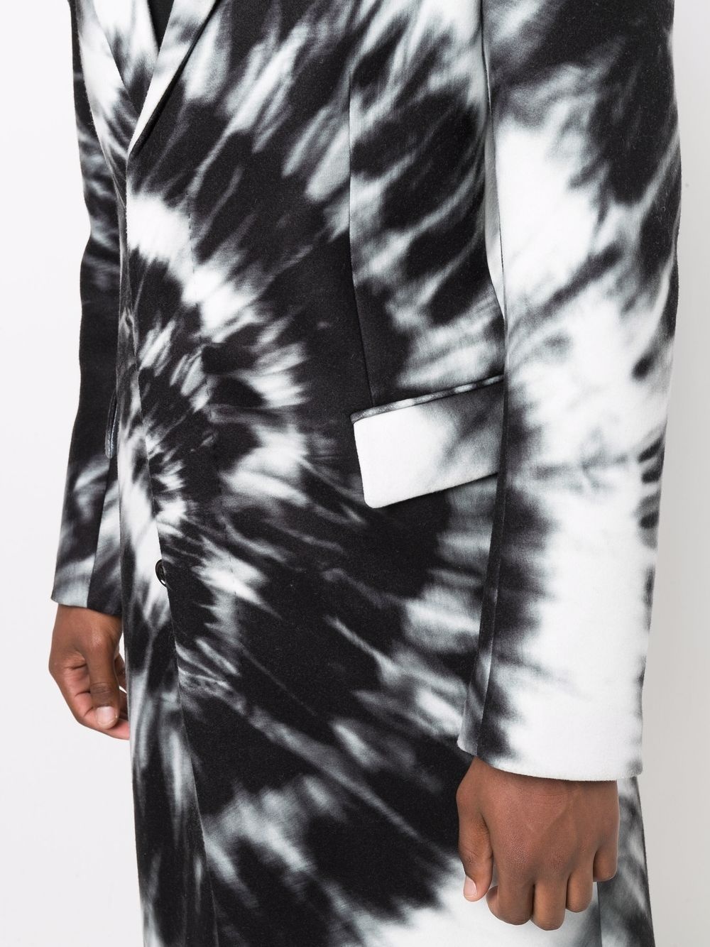 single-breasted tie-dye coat - 5