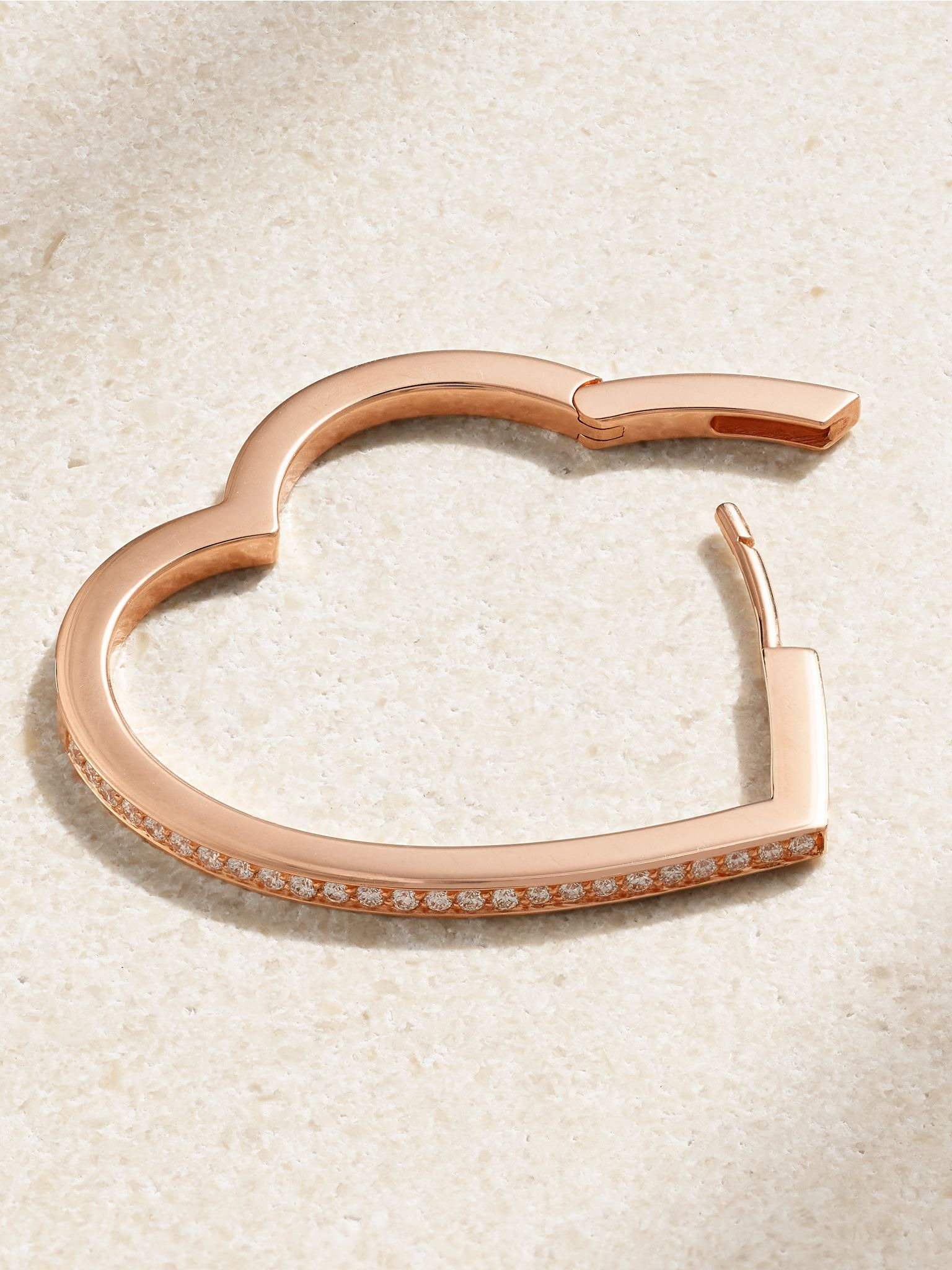 Antifer Heart Large 18-karat rose gold diamond single earring Gold - 3
