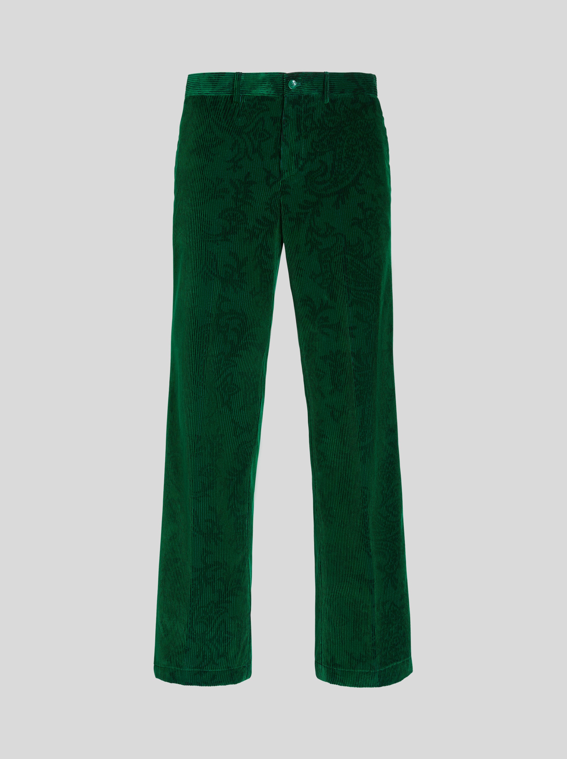 LEAFY PAISLEY VELVET TROUSERS - 1