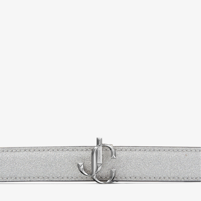 JIMMY CHOO Mini Felisa
Silver Fine Glitter Fabric Belt outlook