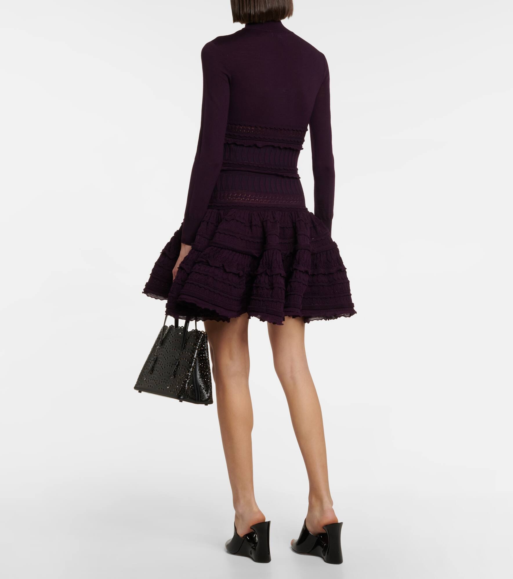 Ruffle virgin wool minidress - 3