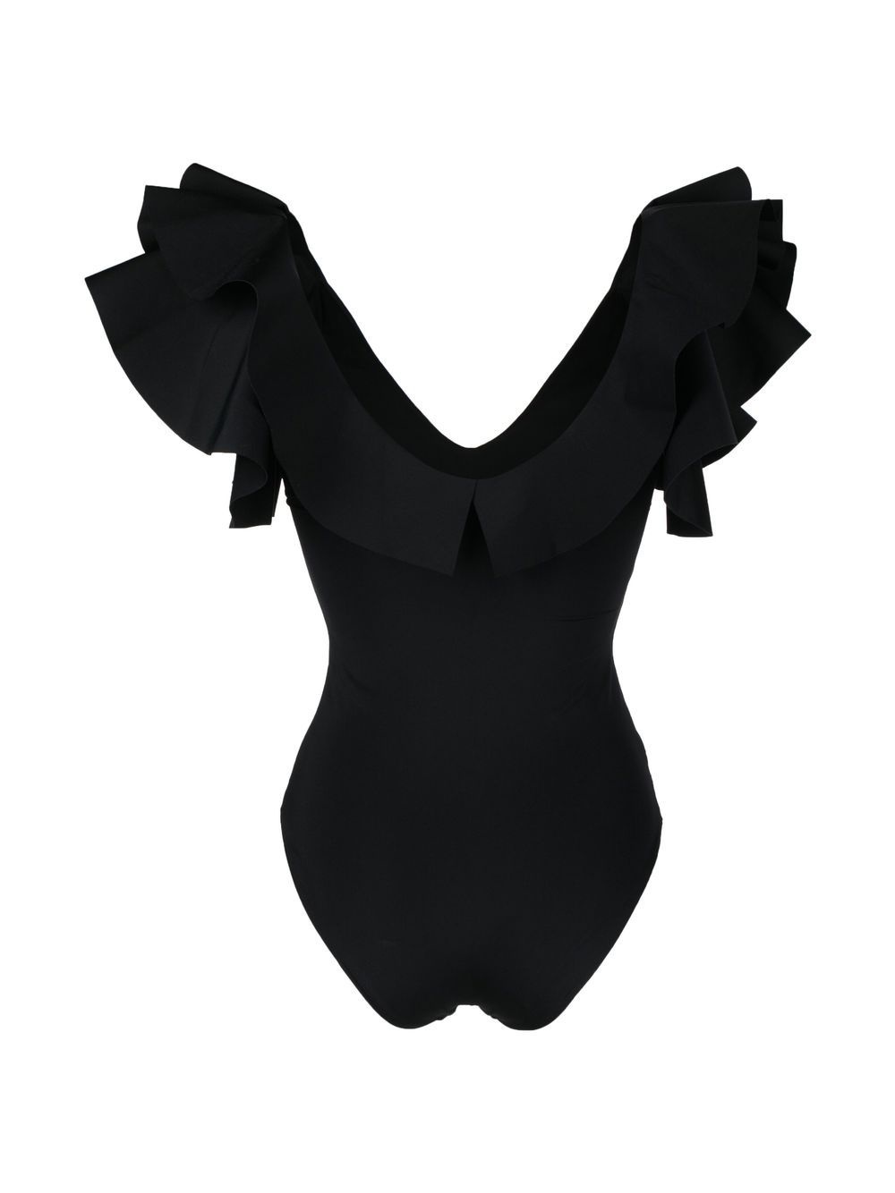 ruffle-trim detail swimsuit - 2