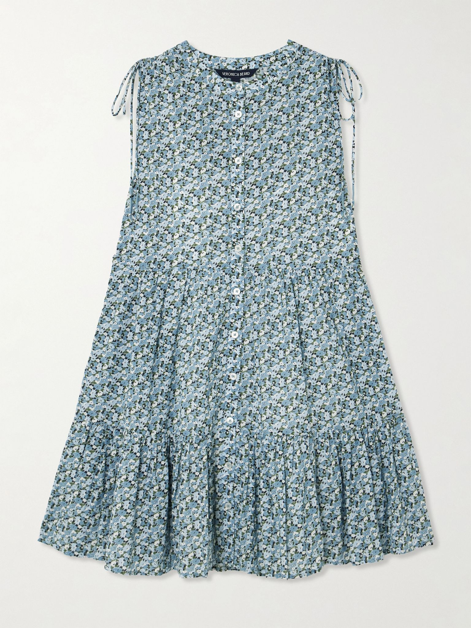 Yulianna tiered floral-print cotton-blend voile mini dress Multi - 1
