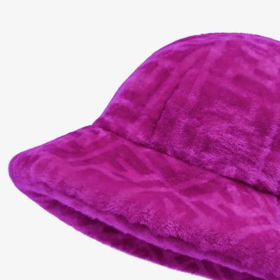 FENDI Purple shearling hat outlook