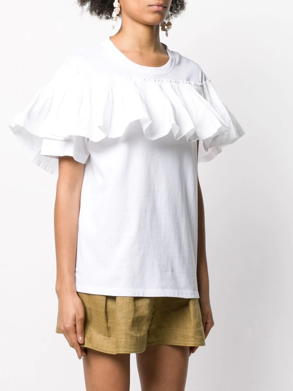 ruffle-panel T-shirt - 3