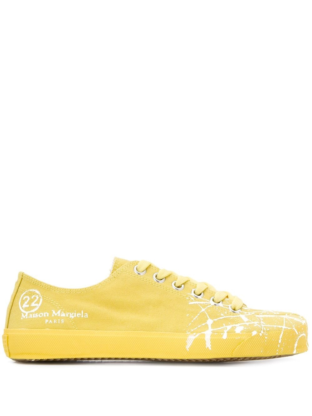 Tabi paint-splattered low-top sneakers - 1