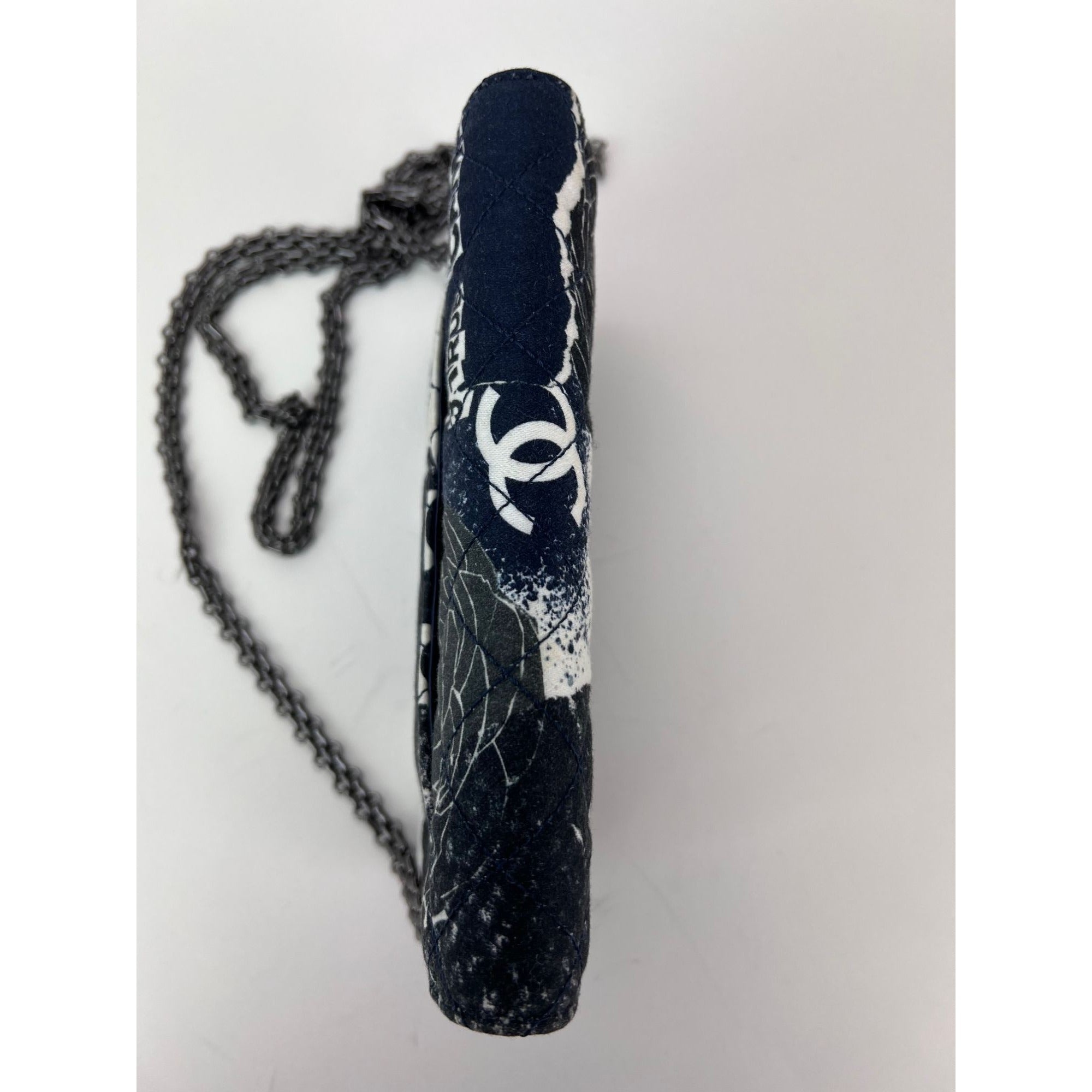 Chanel Reissue 2.55 Quilted Printed Canvas Limited Edition Wallet on a Chain Clutch RARE - 14
