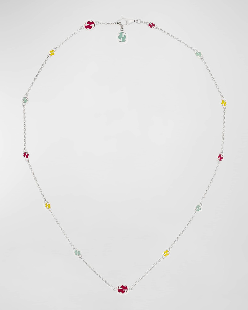 Interlocking G Necklace With Multicolor Enamel 1