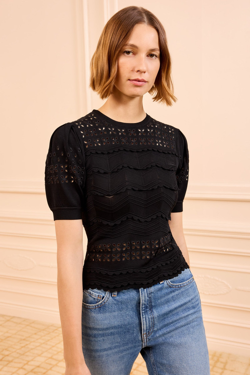 Marcelena Eyelet Knit Top 1