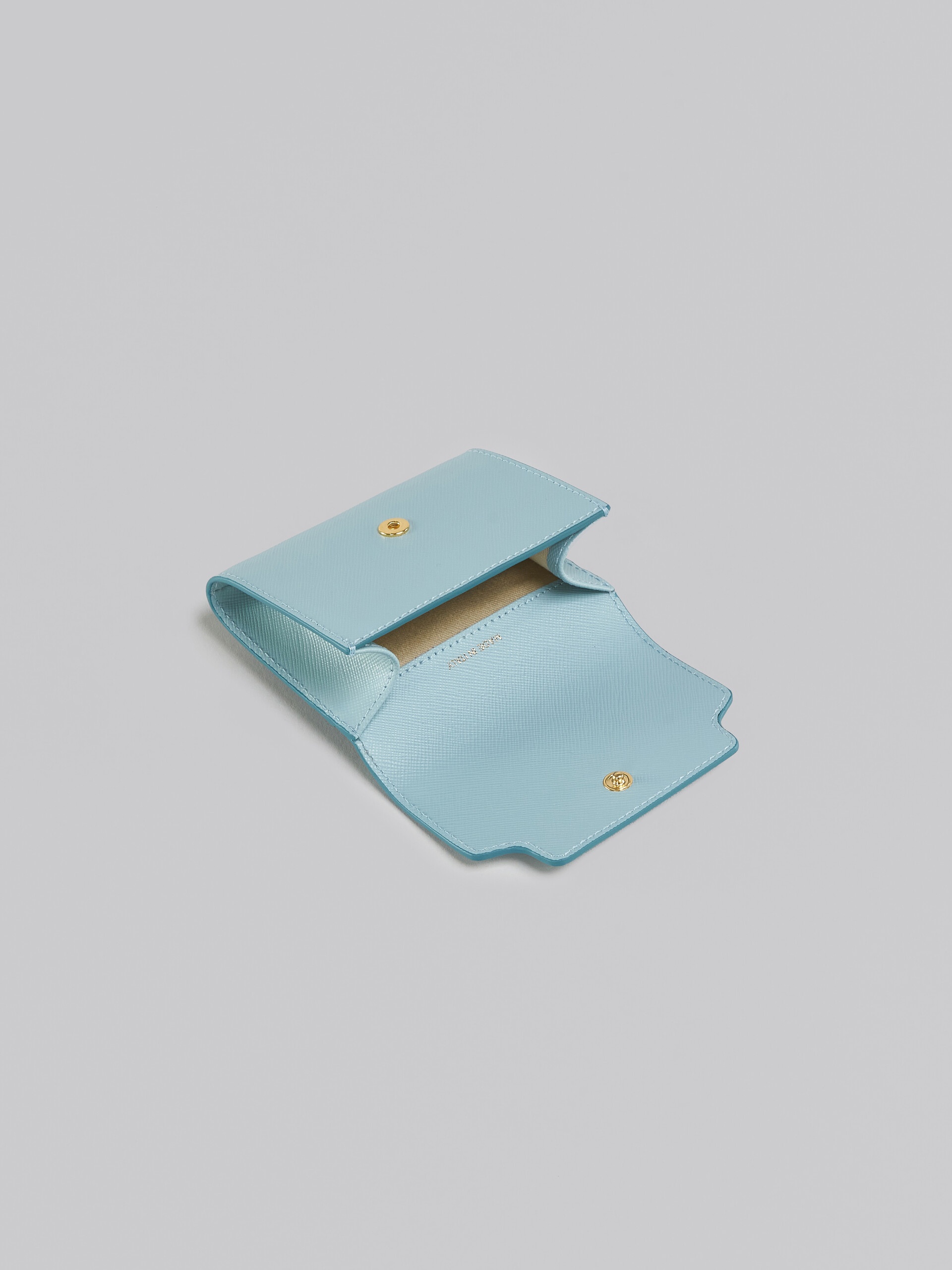LIGHT BLUE SAFFIANO LEATHER COIN CASE - 2