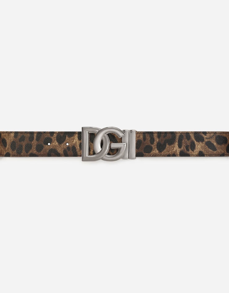 Reversible leopard-print calfskin belt - 3