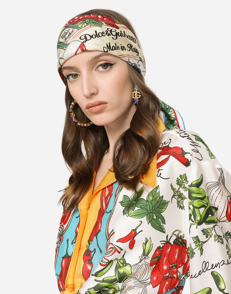 Wine-print twill scarf (70 x 70) - 2