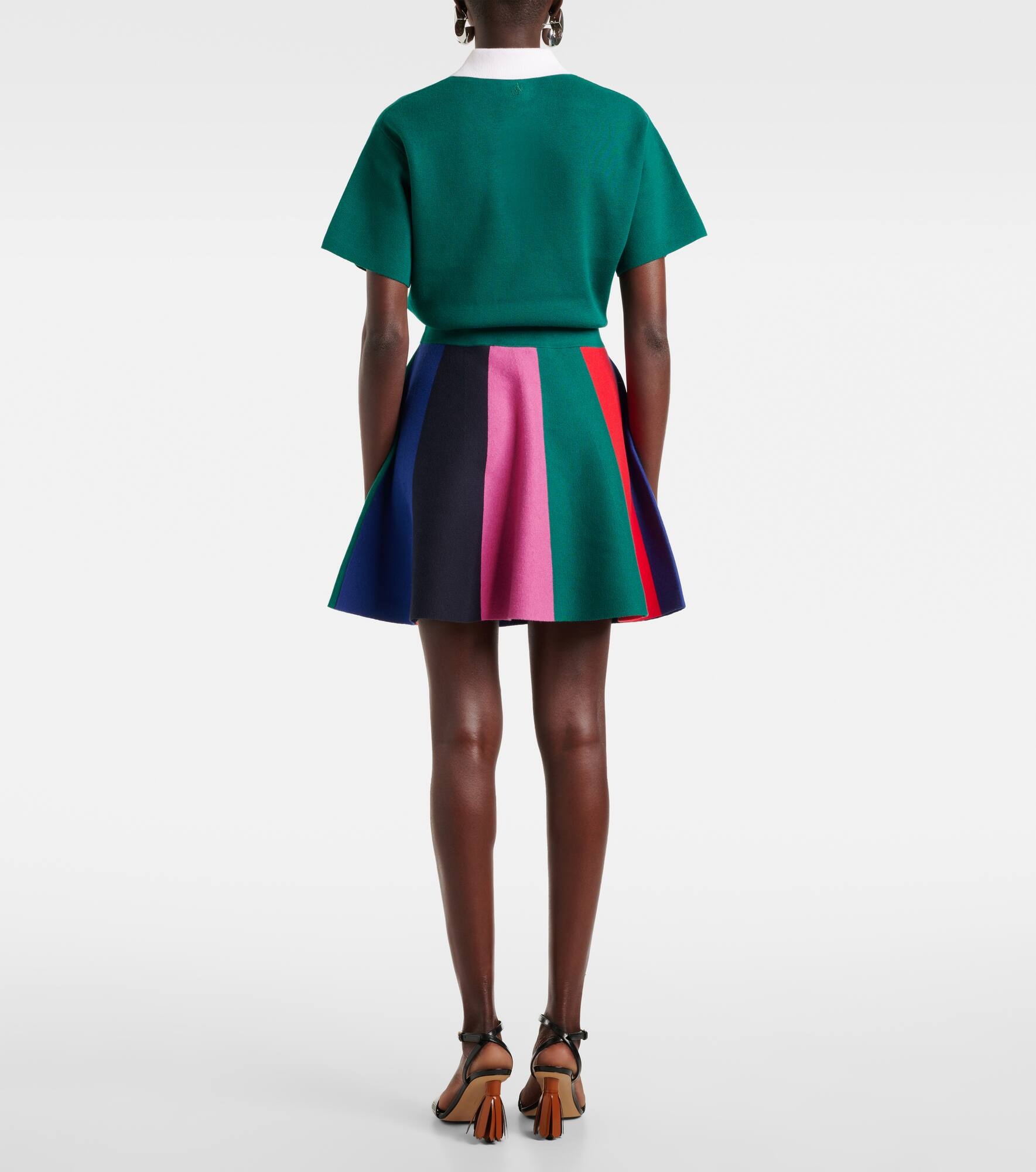 Colorblocked cotton and cashmere miniskirt - 3