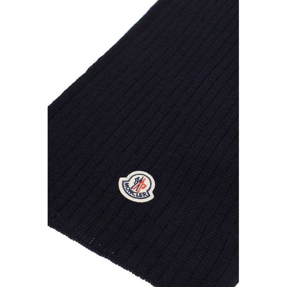 Moncler Women Blue Wool Logo Scarf/Wrap - 4