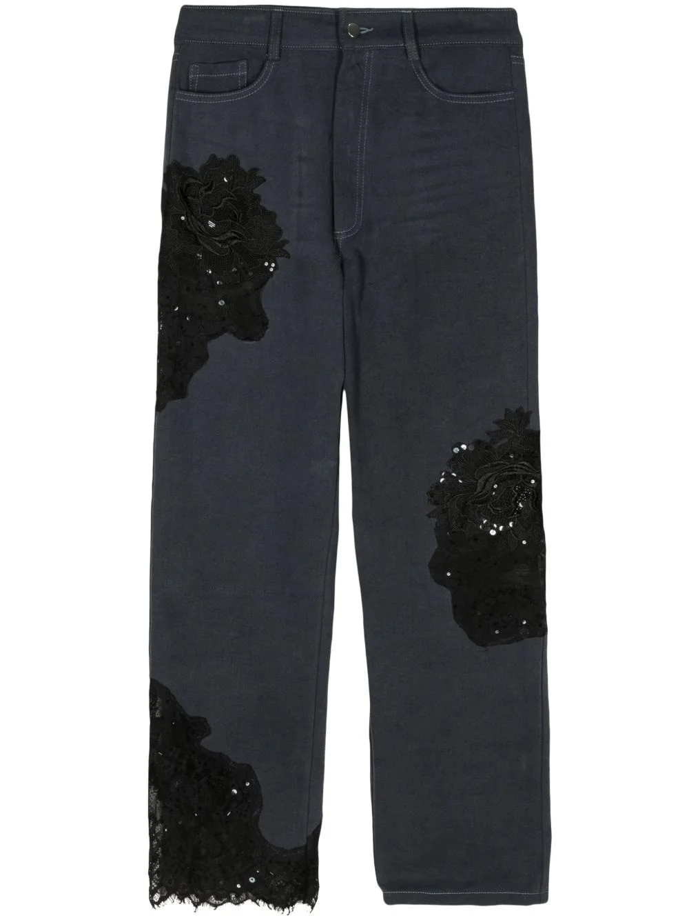 Mikaela sequin lace-detail jeans - 1