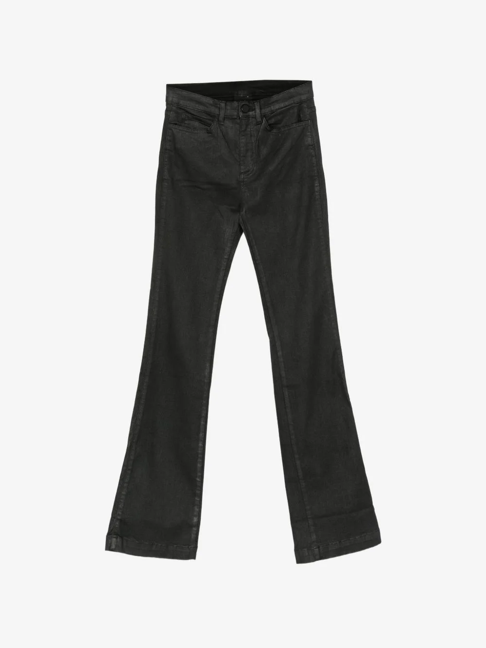 coated flared-leg trousers - 1