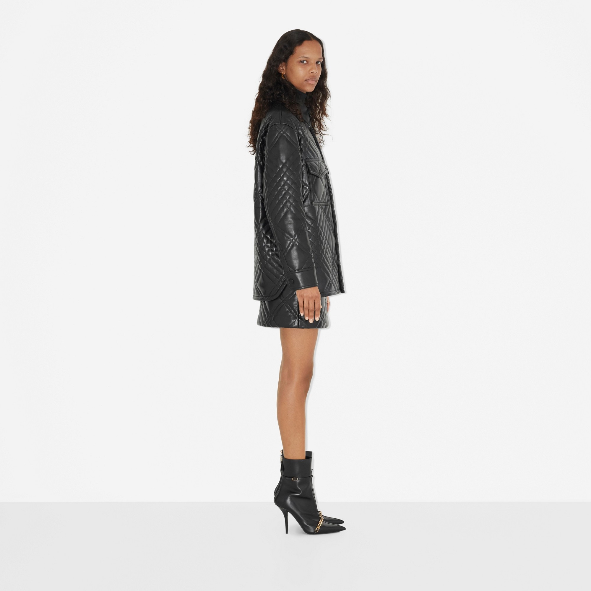 Quilted Leather Mini Skirt - 3