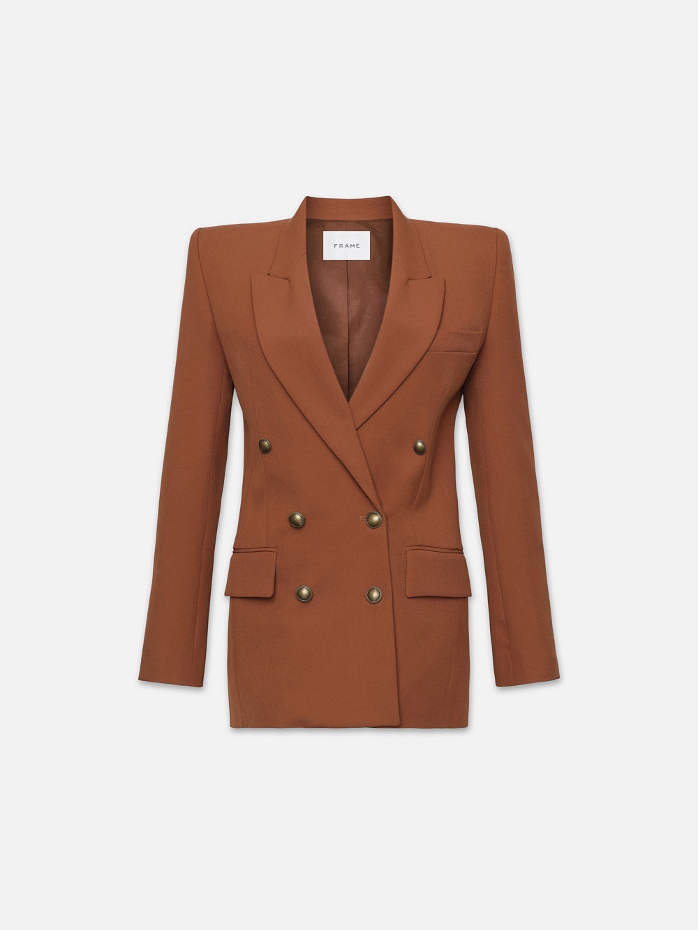 Double Breasted Slim Blazer in Tawny - 1