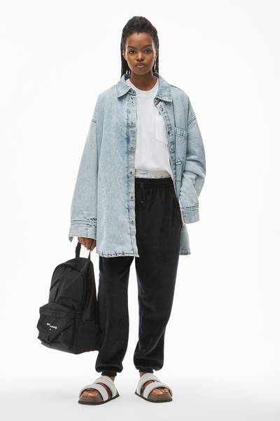 Alexander Wang QUILTED SHIRT COAT IN DENIM outlook