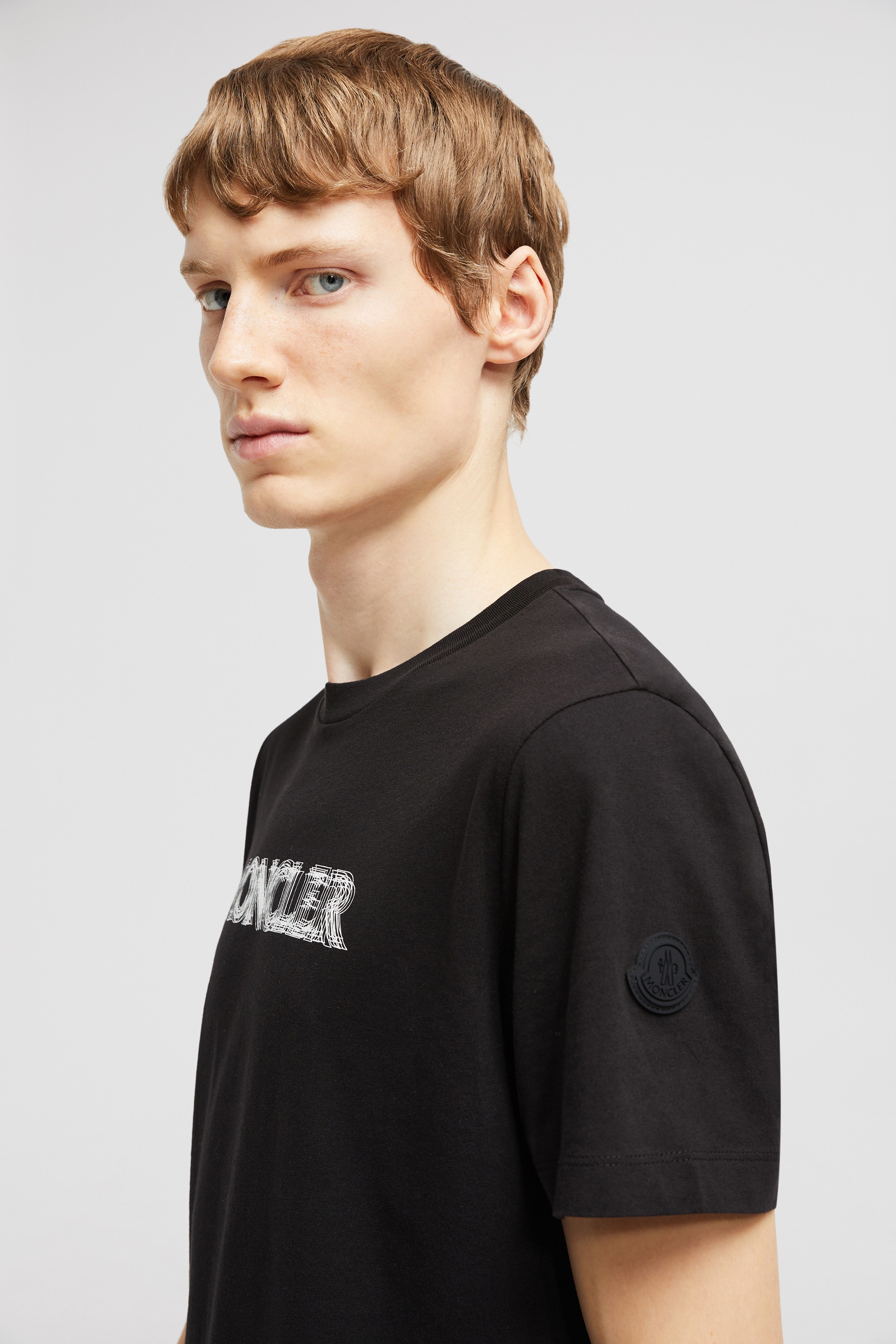 Moncler Blurred Logo Cotton T-Shirt | REVERSIBLE