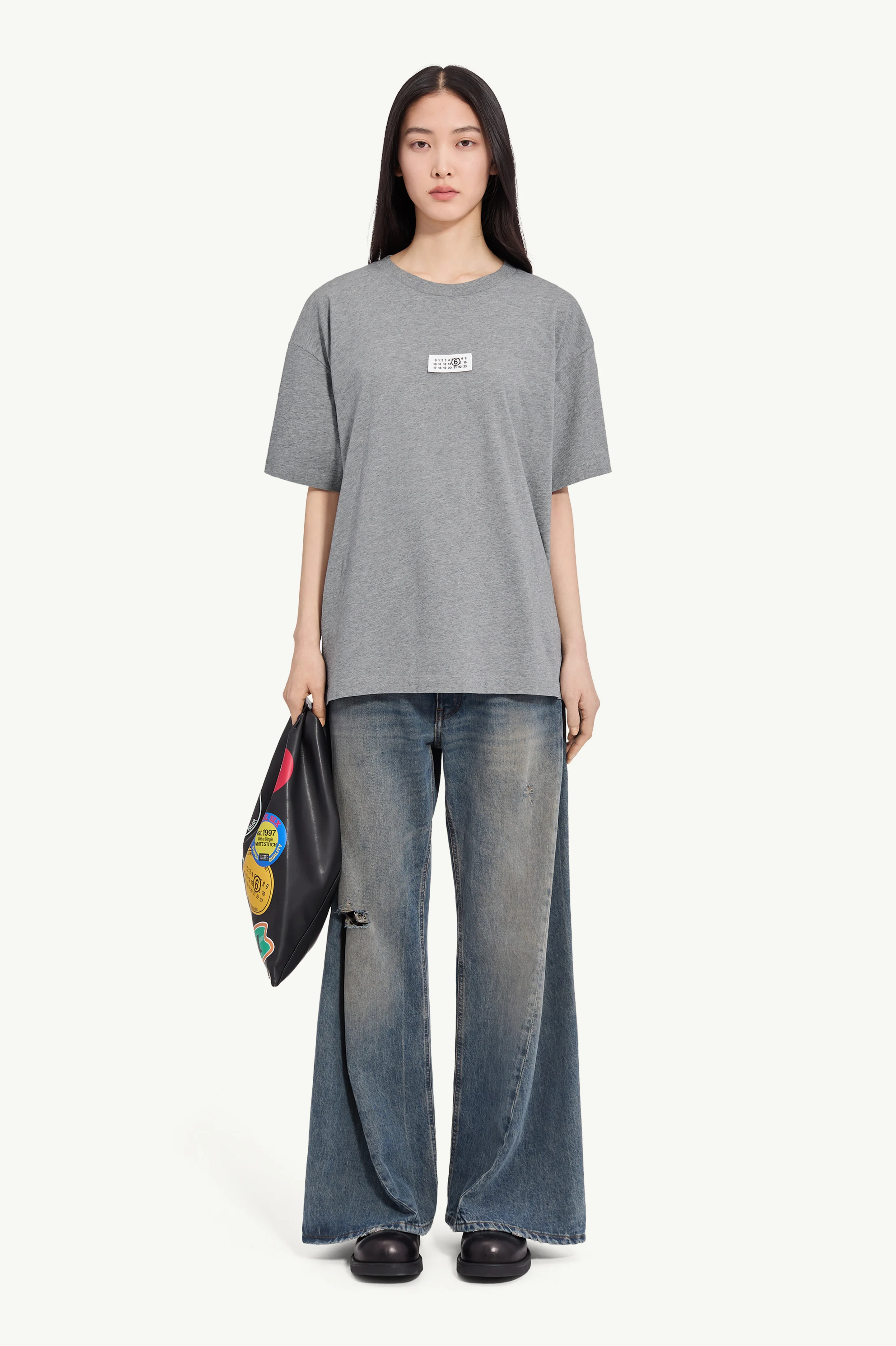 Label cotton jersey T-shirt - 1