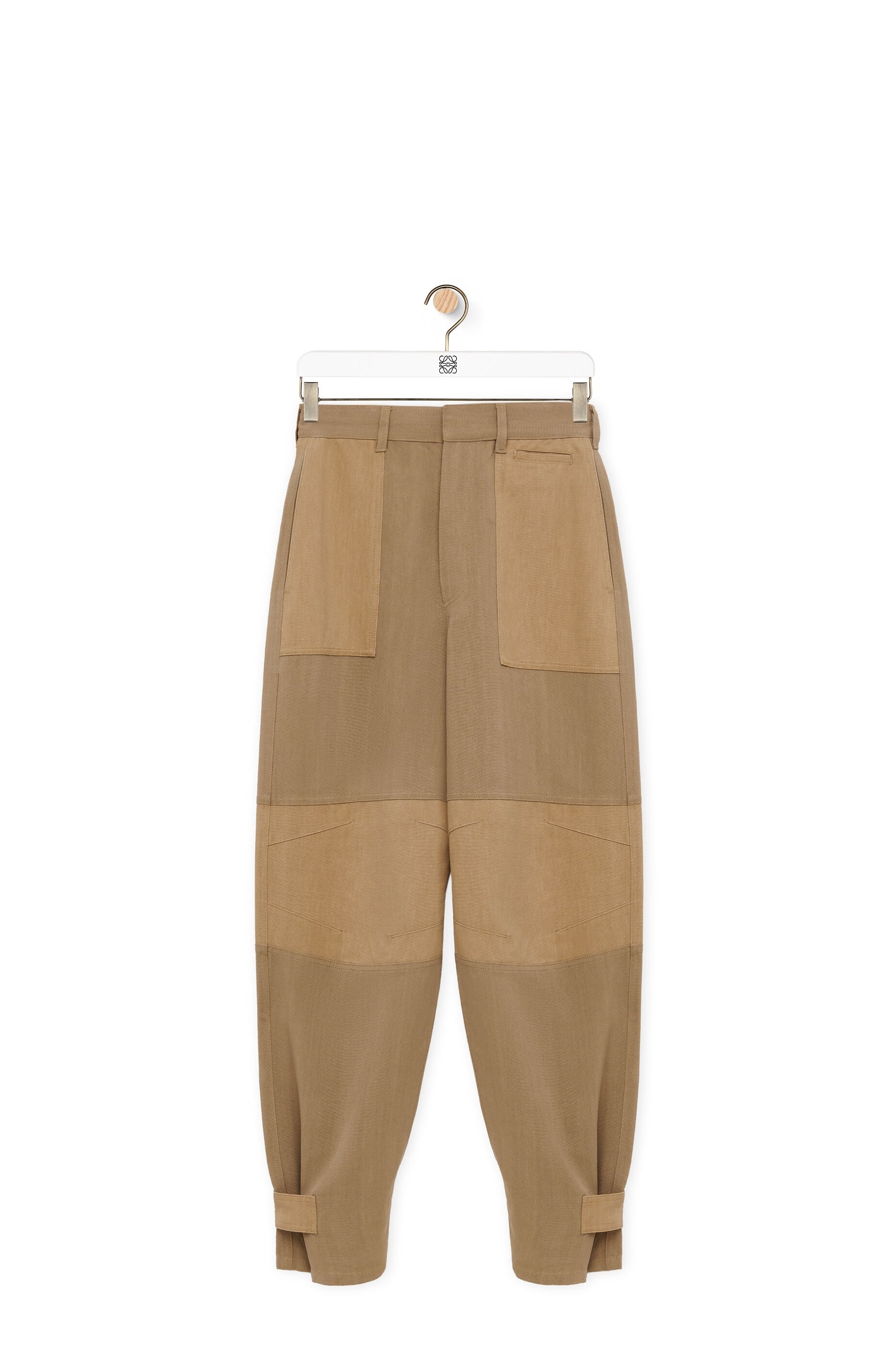 Cargo trousers in viscose and linen - 1