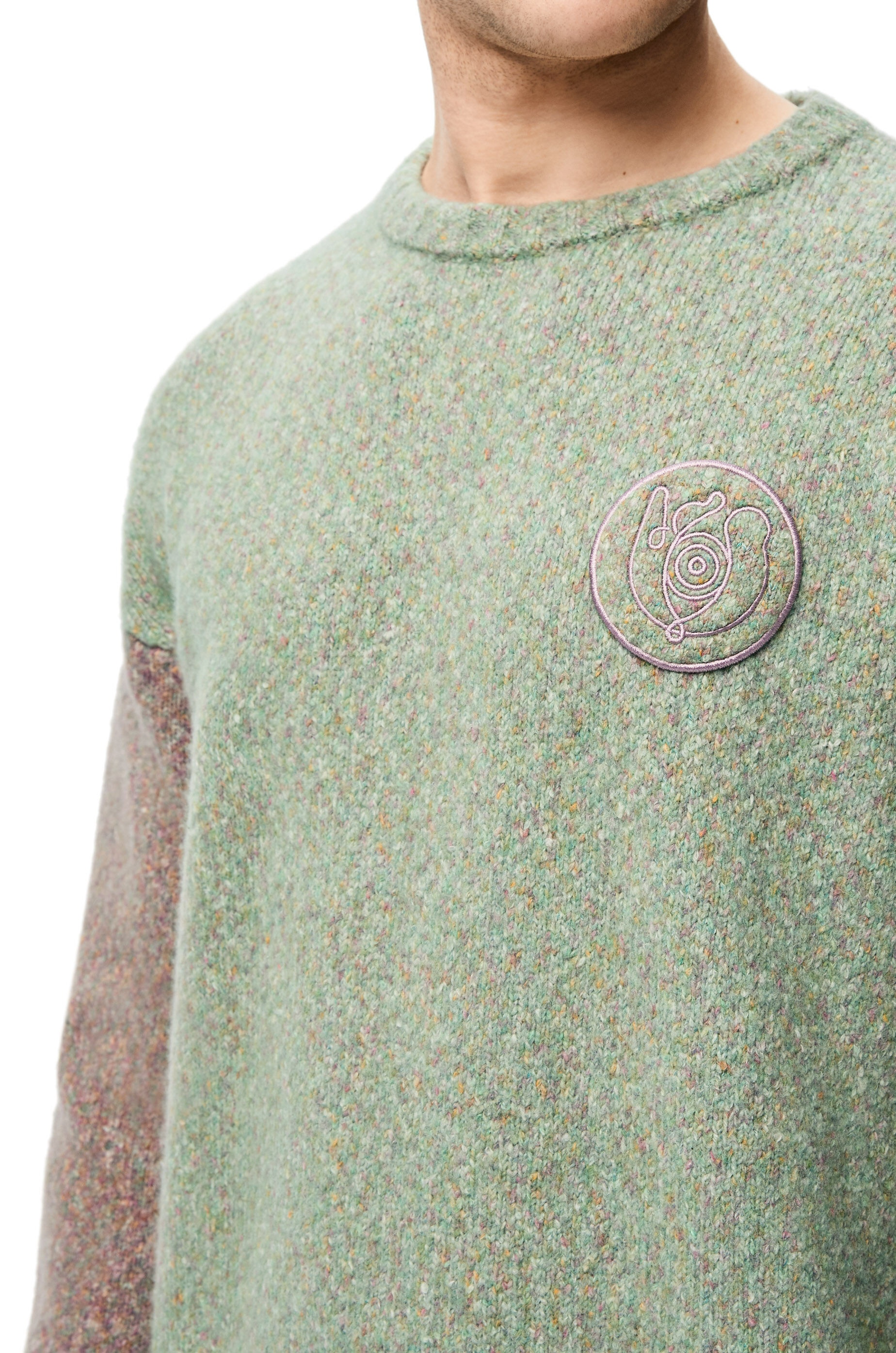 Crewneck sweater in cotton and wool - 4