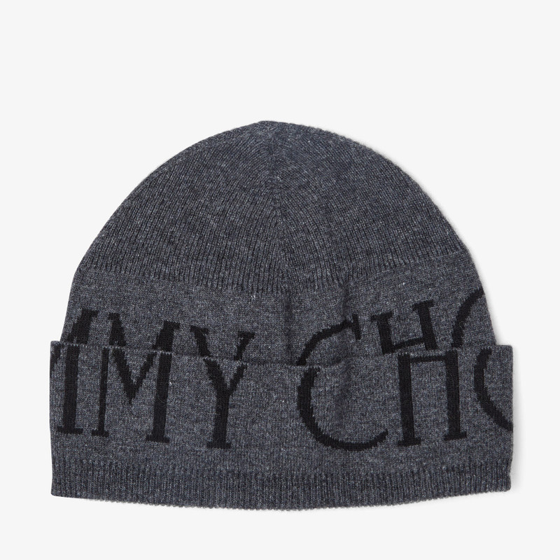 Jens
Marl Grey Wool and Cashmere Hat with Black Jimmy Choo Logo 1