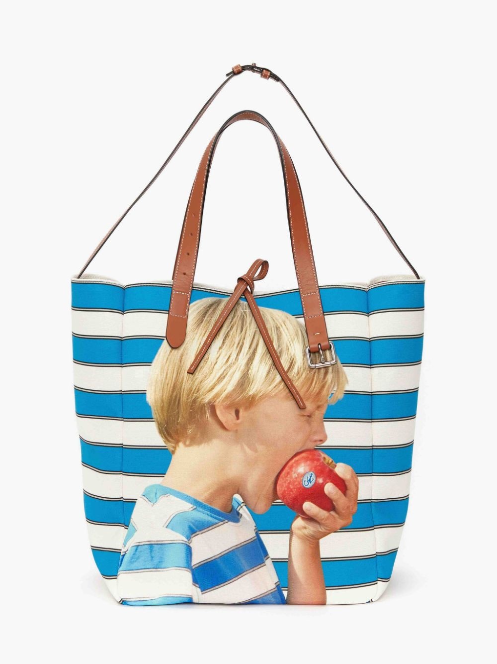 BELT TOTE BAG WITH BOY WITH APPLE MOTIF - 5