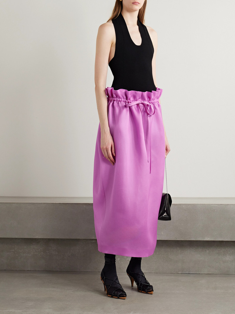 KHAITE Ember Gathered Silk-gazar Maxi Skirt outlook