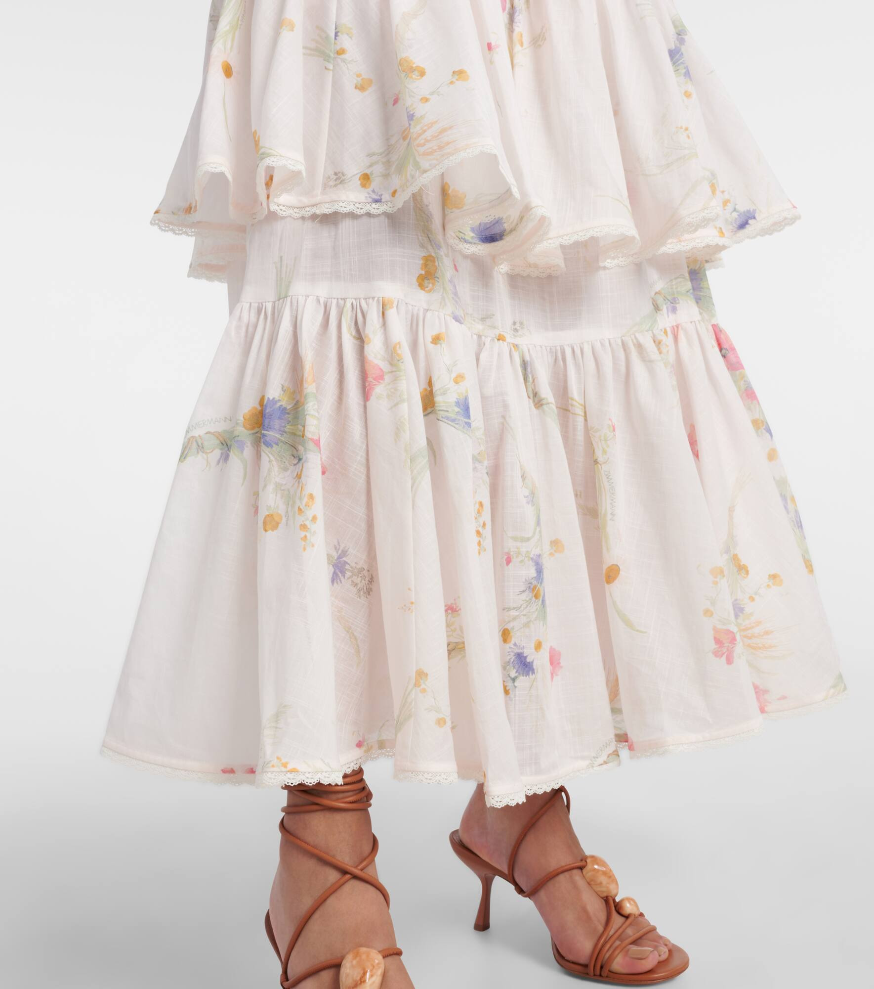 Lucky floral tiered cotton maxi dress - 6