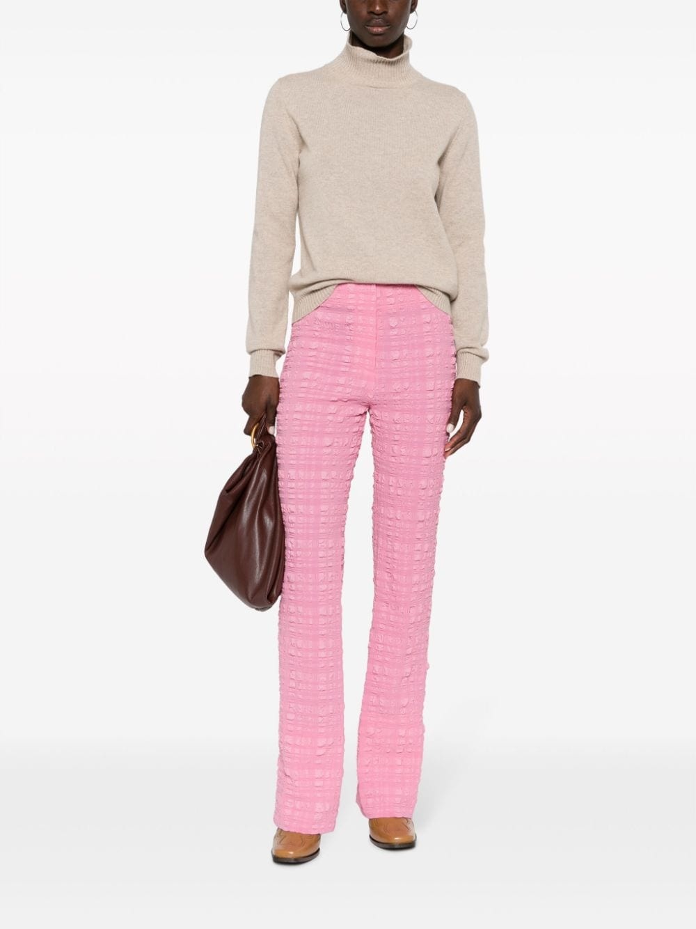 Juna seersucker slim-fit trousers - 2